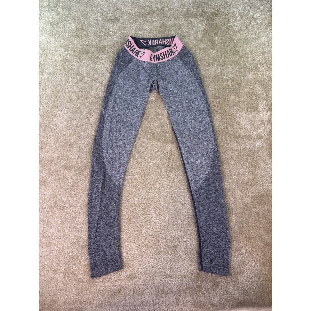 Gymshark Ultra Low Dry Leggings Womens XS Gray/Pink Shaping Athletic C372